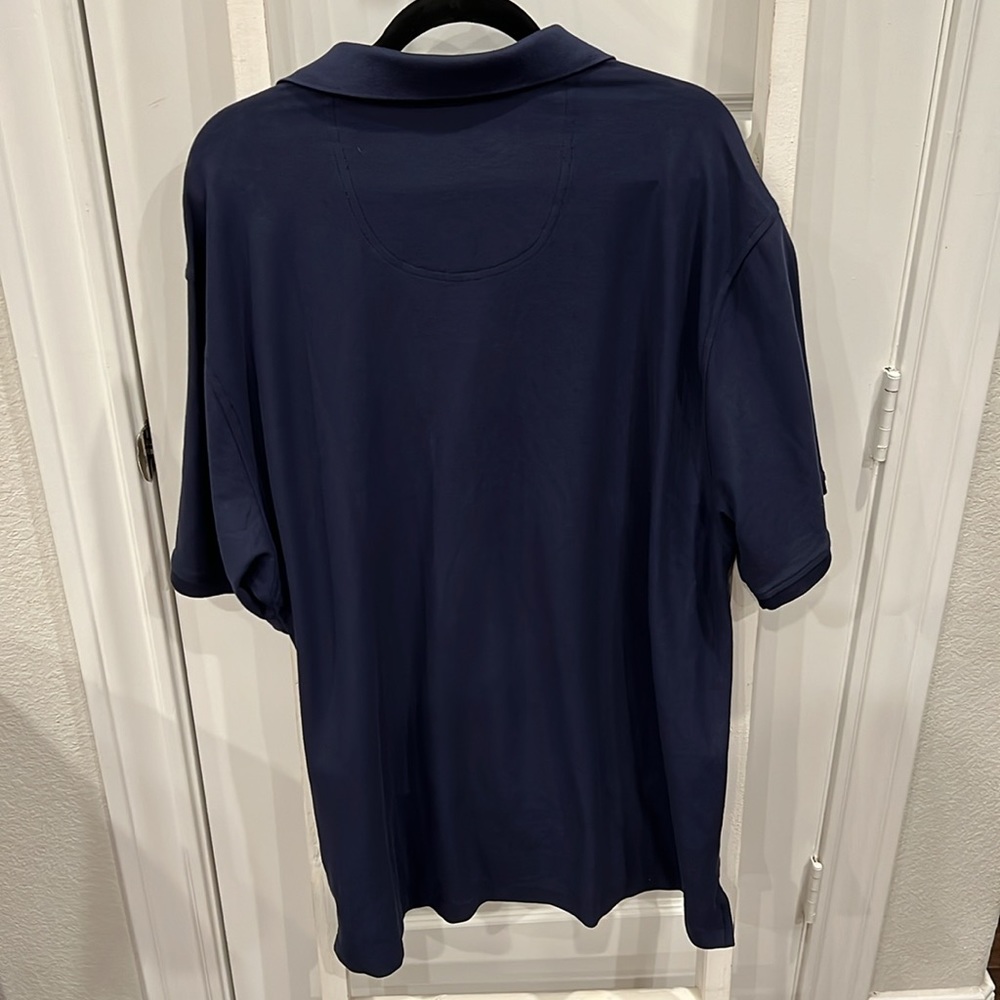 New Dark Blue With Light Blue Stitching Men’s 2XL Polo by Izod - Picture 4 of 5